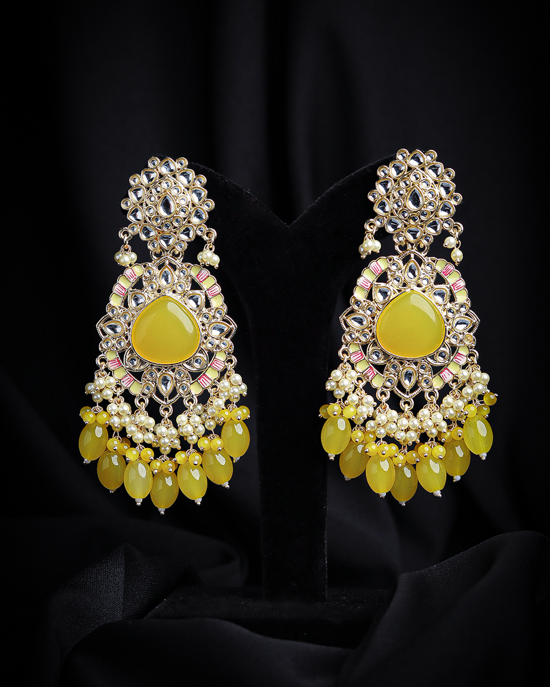 fcity.in - Feminine Fancy 4 Manzil Earring For And Women Yellow Color /