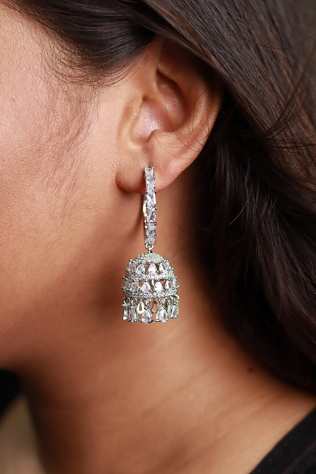 American diamond sales hoop earrings