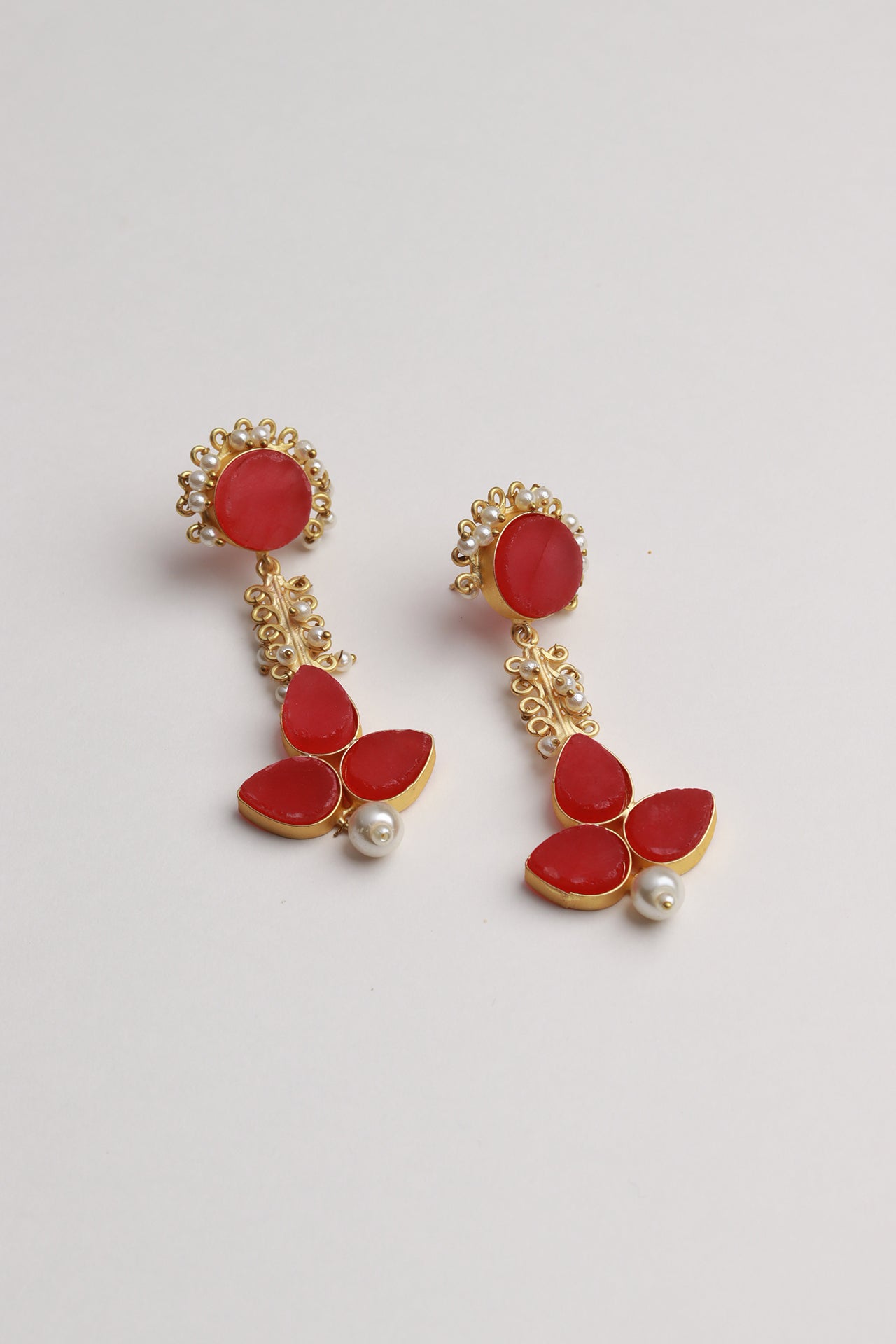Red druzy hotsell earrings
