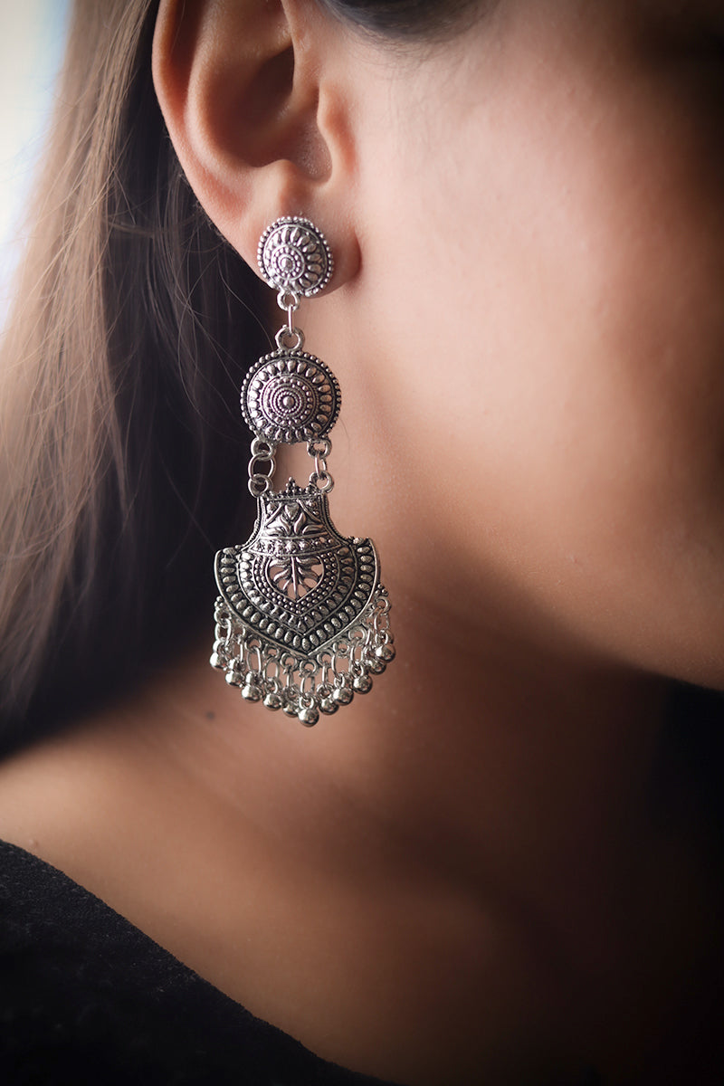Oxidised drop earrings outlet